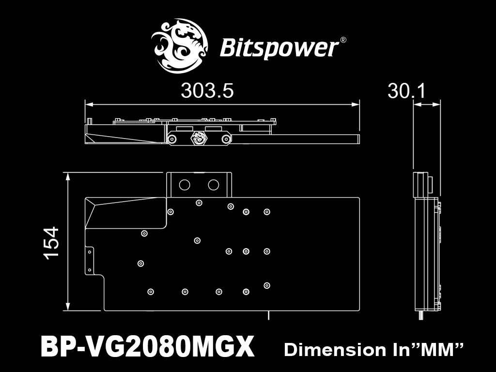 Bitspower Lotan series VGA water block and I/O bracket for MSI GeForce RTX 2080 Gaming X TRIO