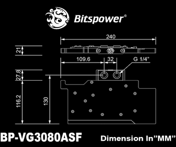 Bitspower Classic VGA Water Block for ASUS TUF Gaming GeForce RTX 3080