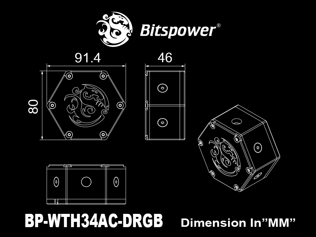 Bitspower Water Tank Hexagon 34 - DRGB