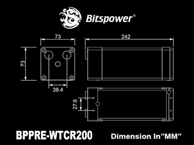 Bitspower Premium Cuboid Reservoir 200