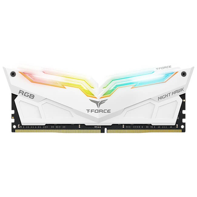 RAM TeamGroup NIGHT HAWK RGB 16GB (2 x 8GB) DDR4 Bus 3200MHz White - Trắng 