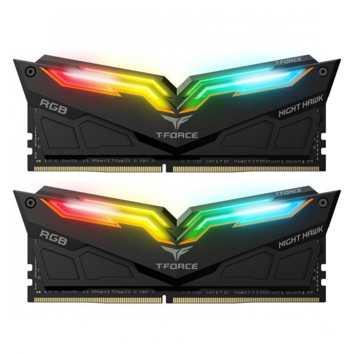 RAM TeamGroup NIGHT HAWK RGB 16GB (2 x 8GB) DDR4 Bus 3200MHz - Đen 