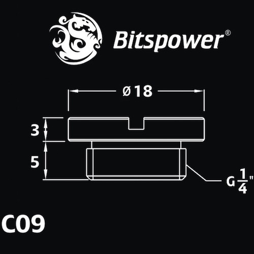  Bitspower Low-Profile Stop Fitting (True Brass)