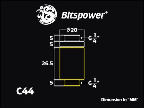 Bitspower Fitting D-Plug Set -31.5MM (Black Sparkle)