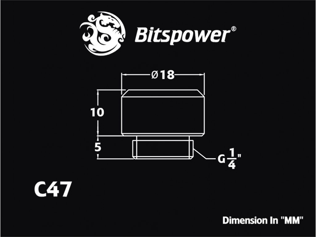 Bitspower Fitting Cắm Ống OD12MM V2 (Matt Black)