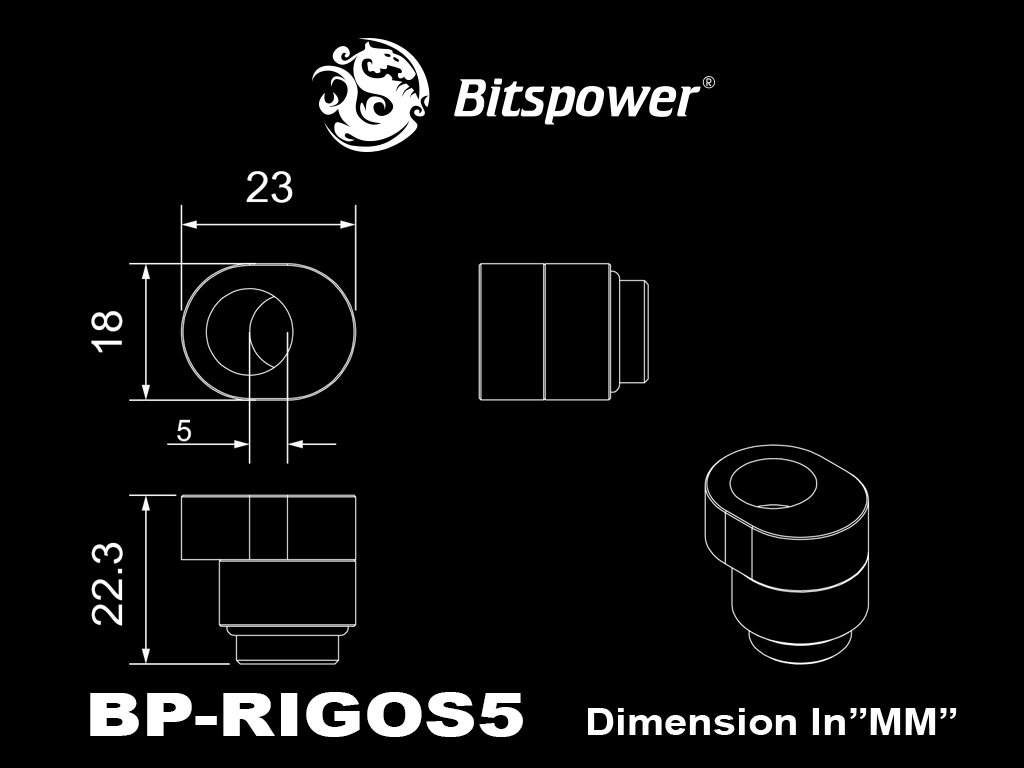 Bitspower Fitting X-cross (Black Sparkle)