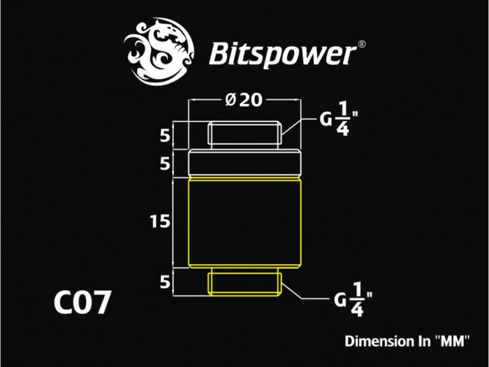 Bitspower Fitting D-Plug Set (Carbon)