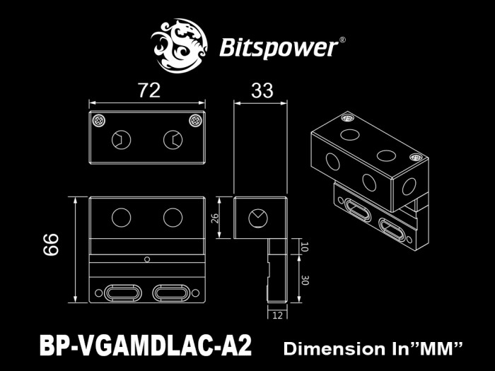 Bitspower VGA Multi Direction Link - Acrylic