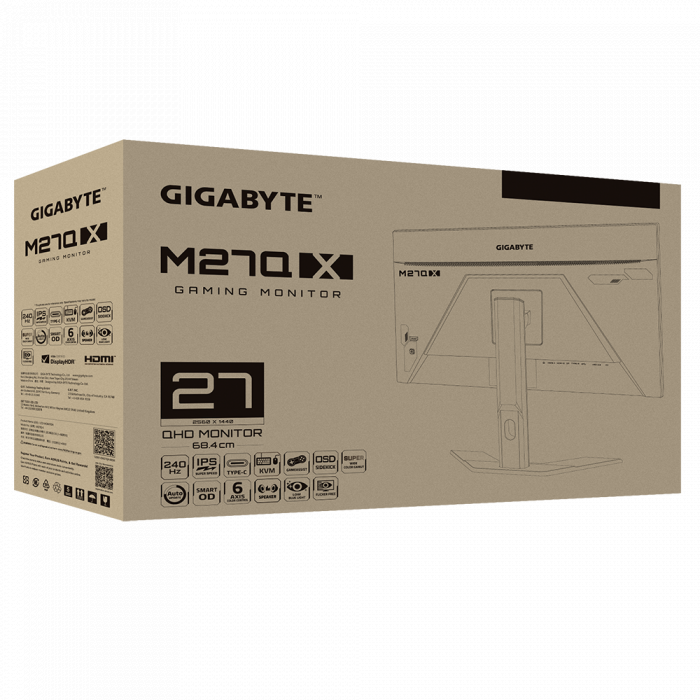 Màn hình Gigabyte M27Q X Gaming Monitor 27 inch QHD (IPS/1ms/240Hz/140% sRGB/92% DCI-P3)
