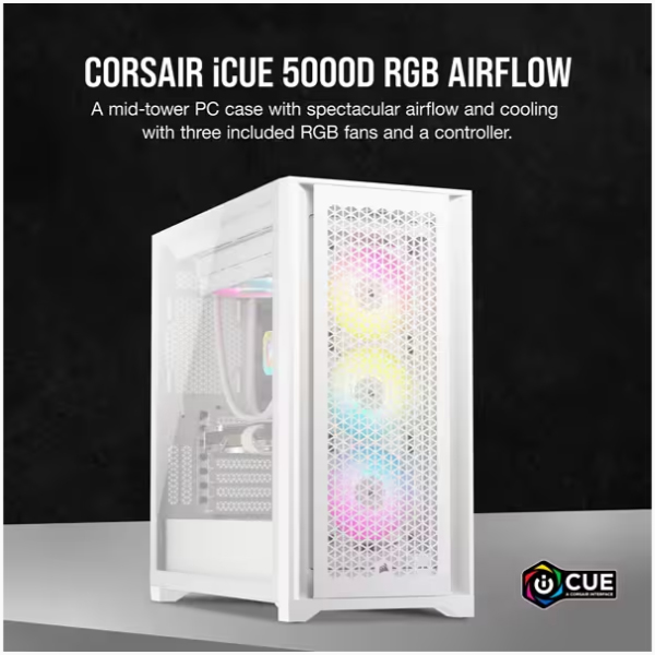 CASE Corsair iCUE 5000D RGB Airflow True White