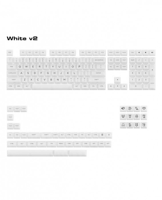 KEYCAP AKKO Clear Keycaps Set v2 - White (PC/ASA profile/155 nút)